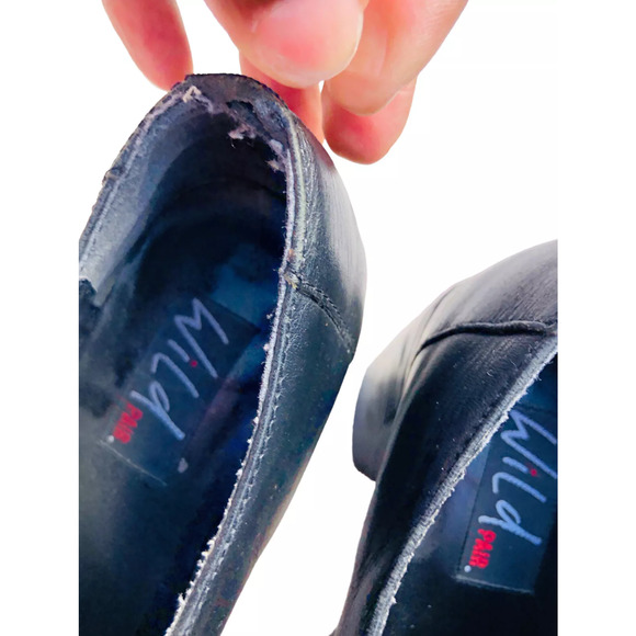 Wild Pair Womens Shoes Black Leather Block High Heel Loafers 90's Y2k Size 7 - Picture 6 of 9